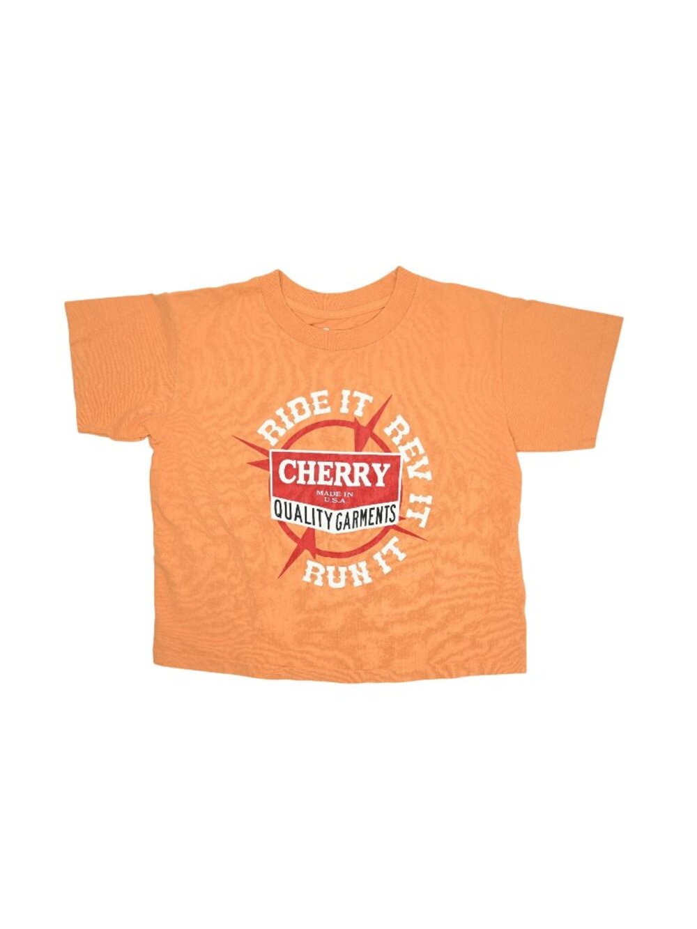 Cherry LA Ride It, Rev It Boxy Baby Tee in Orange